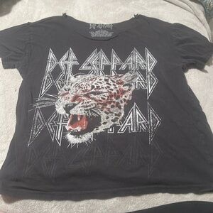 off the shoulder def leppard shirt